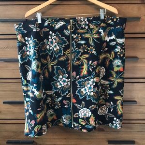 Floral INC Skirt with Gold Zipper